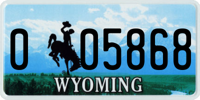 WY license plate 005868