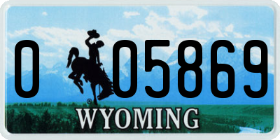 WY license plate 005869