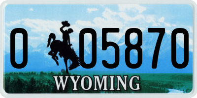 WY license plate 005870