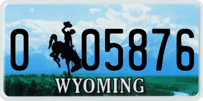 WY license plate 005876