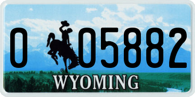 WY license plate 005882