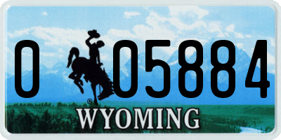 WY license plate 005884