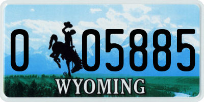 WY license plate 005885