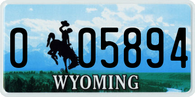 WY license plate 005894