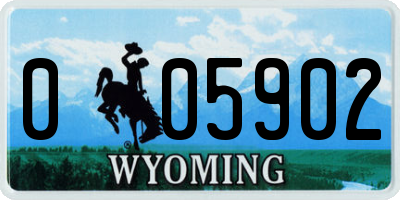 WY license plate 005902