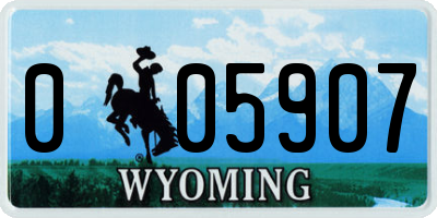 WY license plate 005907