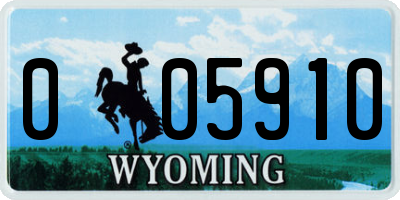 WY license plate 005910