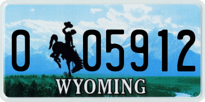 WY license plate 005912