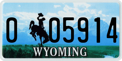 WY license plate 005914