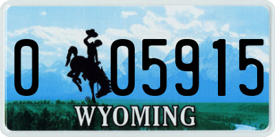 WY license plate 005915