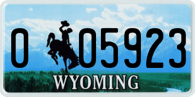 WY license plate 005923