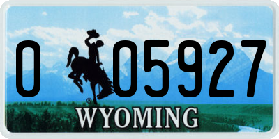 WY license plate 005927