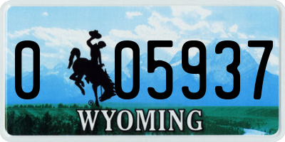 WY license plate 005937