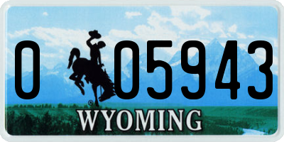WY license plate 005943