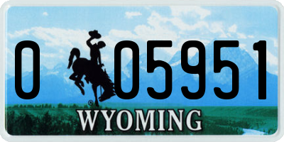 WY license plate 005951