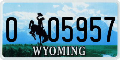 WY license plate 005957
