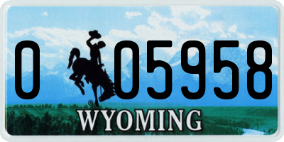 WY license plate 005958