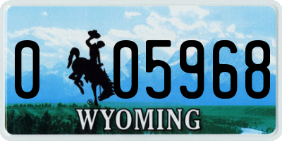 WY license plate 005968