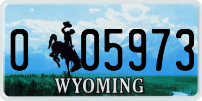 WY license plate 005973