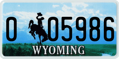 WY license plate 005986