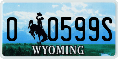 WY license plate 00599S