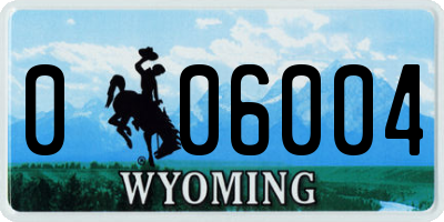 WY license plate 006004