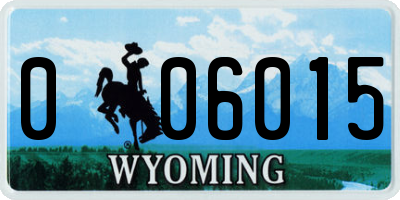 WY license plate 006015
