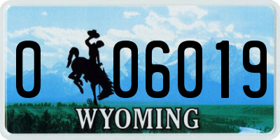 WY license plate 006019