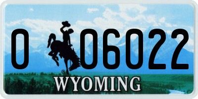 WY license plate 006022