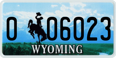 WY license plate 006023