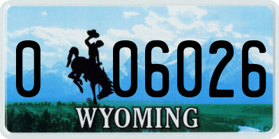 WY license plate 006026