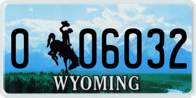 WY license plate 006032