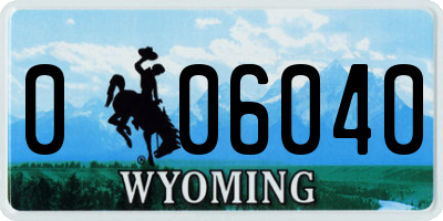 WY license plate 006040