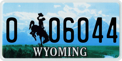 WY license plate 006044