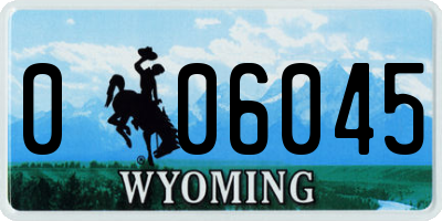 WY license plate 006045