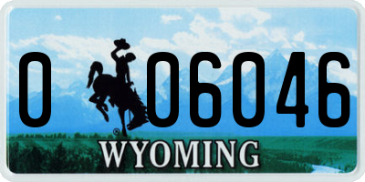 WY license plate 006046