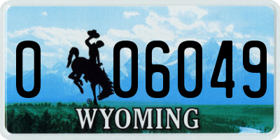 WY license plate 006049