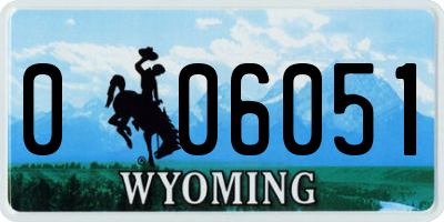 WY license plate 006051