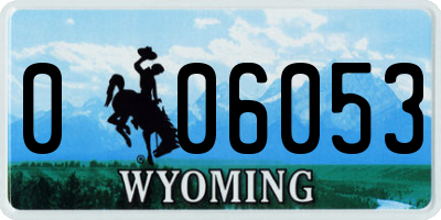 WY license plate 006053