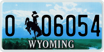 WY license plate 006054