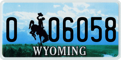 WY license plate 006058