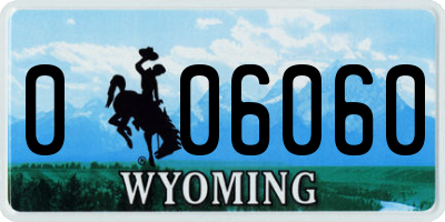 WY license plate 006060