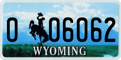 WY license plate 006062