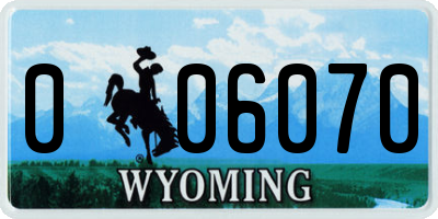 WY license plate 006070