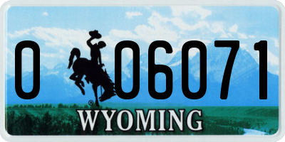 WY license plate 006071