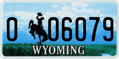 WY license plate 006079