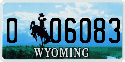 WY license plate 006083