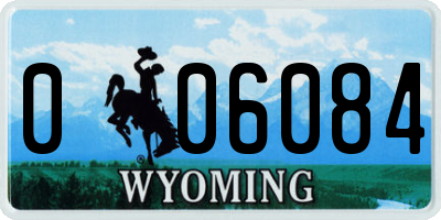 WY license plate 006084