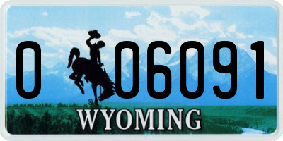 WY license plate 006091