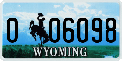 WY license plate 006098